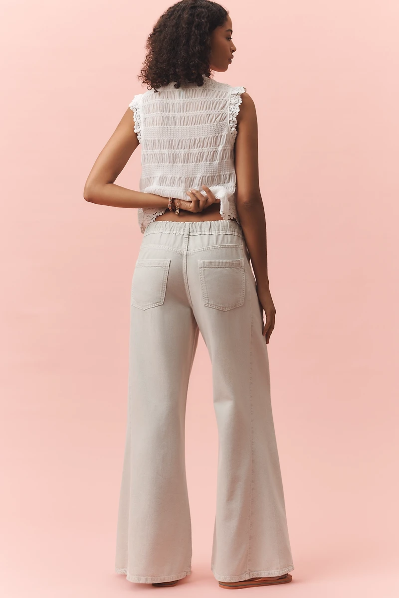 The Adi Pull-On Mid-Rise Flare Pants by Pilcro