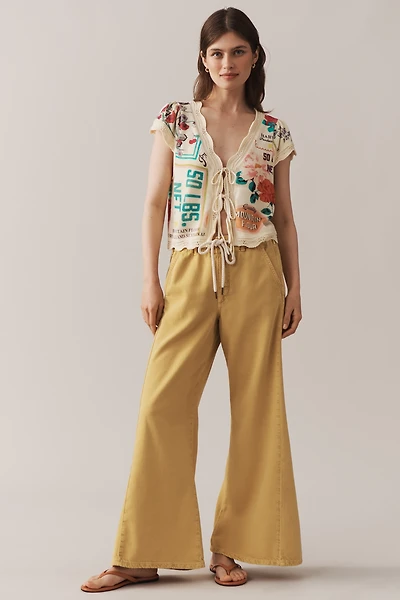 The Adi Pull-On Mid-Rise Flare Pants by Pilcro