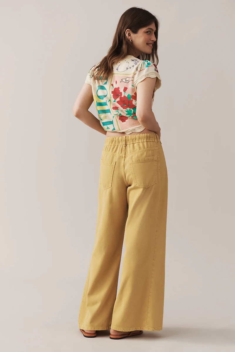 The Adi Pull-On Mid-Rise Flare Pants by Pilcro