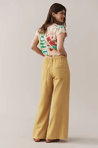 The Adi Pull-On Mid-Rise Flare Pants by Pilcro
