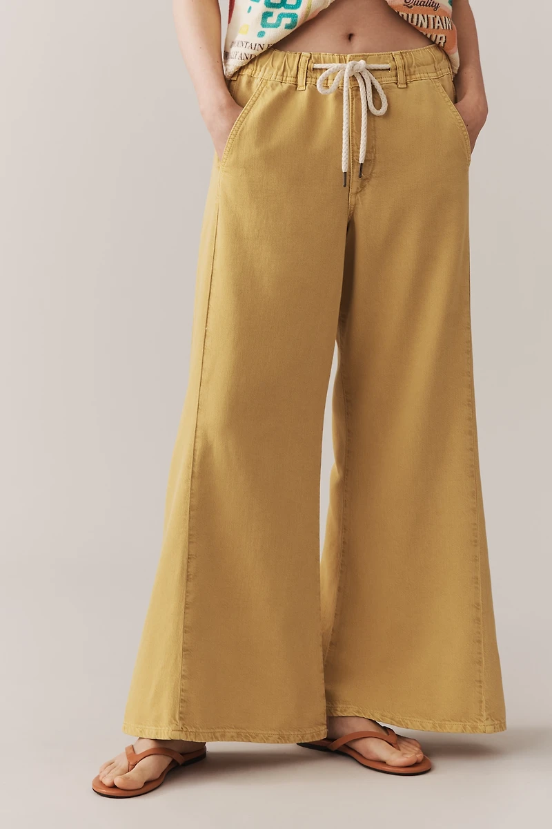The Adi Pull-On Mid-Rise Flare Pants by Pilcro