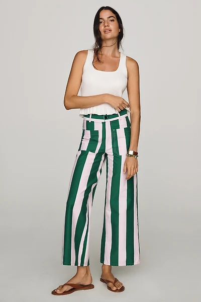 ASKK NY Patch Pocket Striped Wide-Leg Pants
