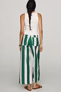 ASKK NY Patch Pocket Striped Wide-Leg Pants