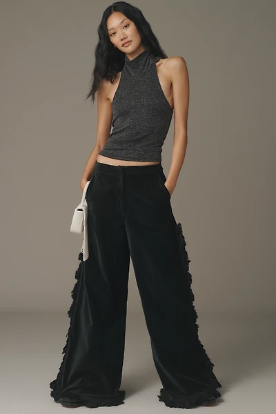Hope for Flowers by Tracy Reese Fringed Velvet Trousers
