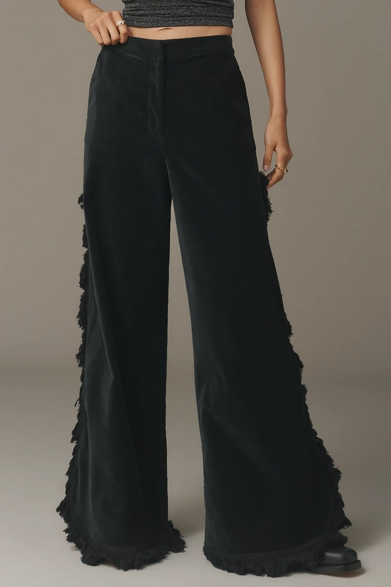 Hope for Flowers by Tracy Reese Fringed Velvet Trousers