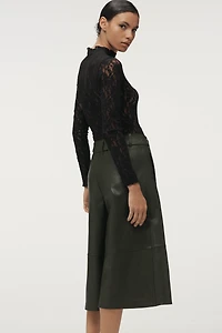 By Anthropologie Belted Leather Culottes