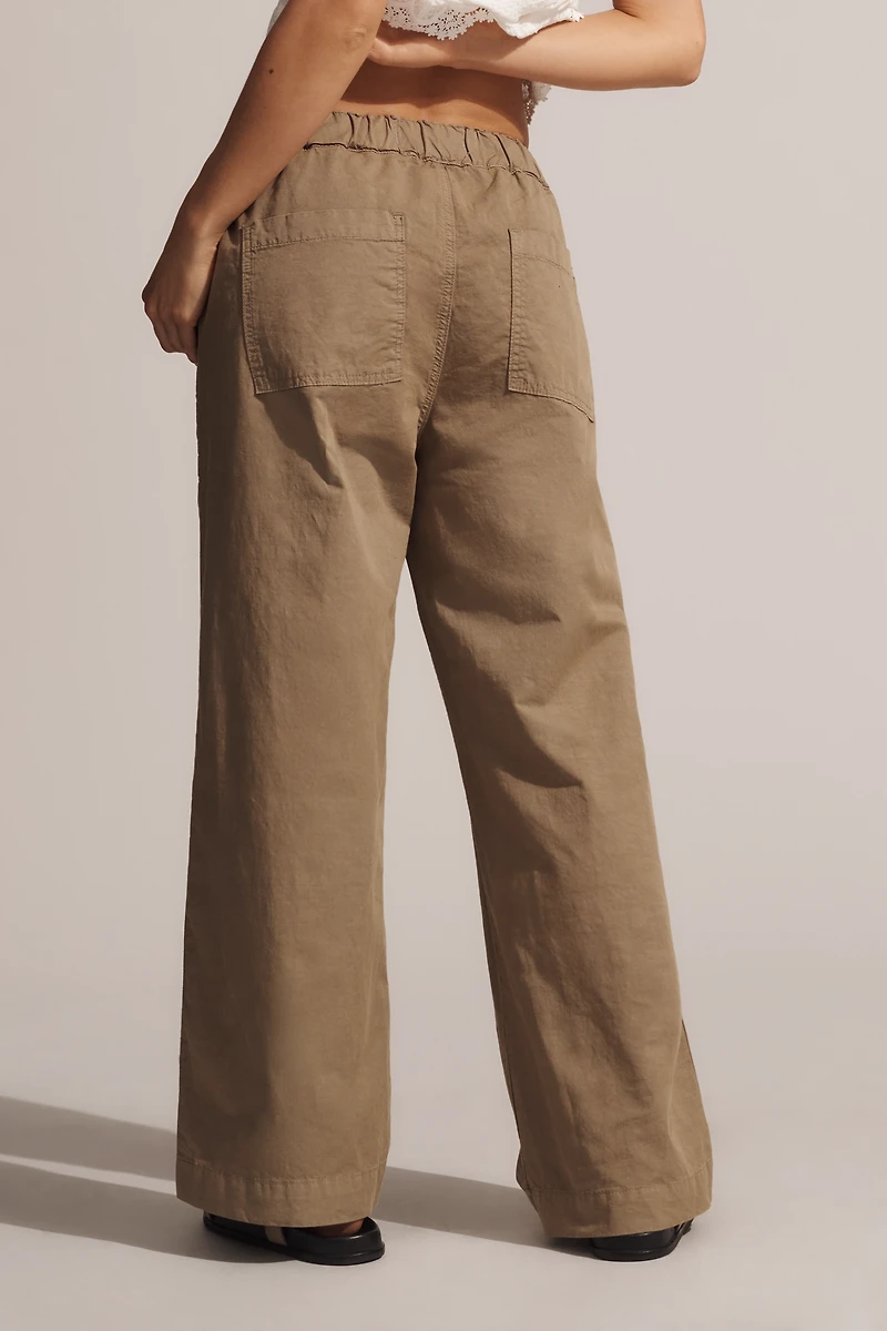 AMO Marian Linen Blend Drawstring Pants