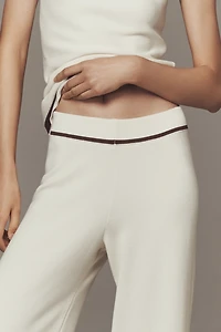 Maeve Tipped Wide-Leg Sweater Pants