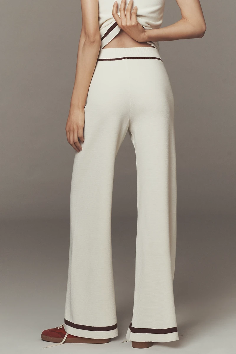 Maeve Tipped Wide-Leg Sweater Pants