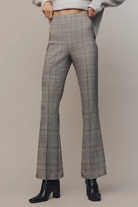 Good American Plaid Pull-On Kick-Flare Pants
