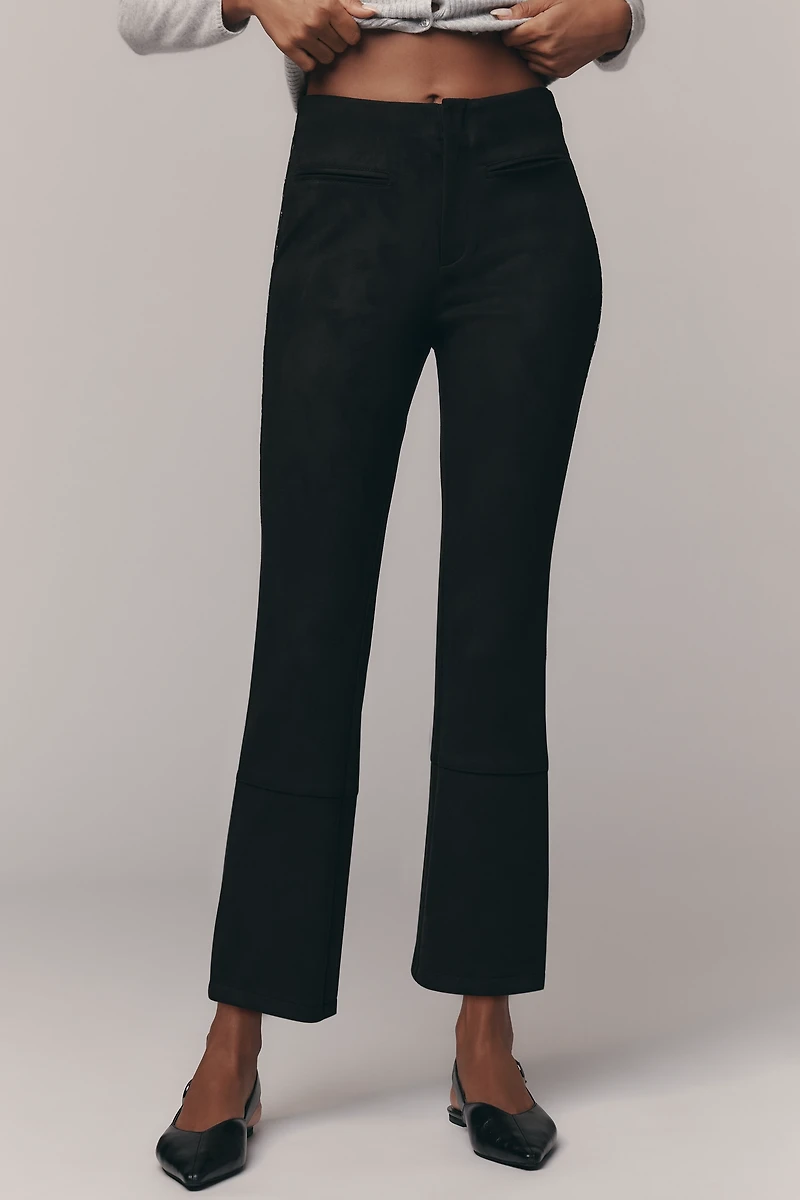 By Anthropologie Embellished Faux-Suede Capris