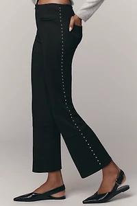 By Anthropologie Embellished Faux-Suede Capris