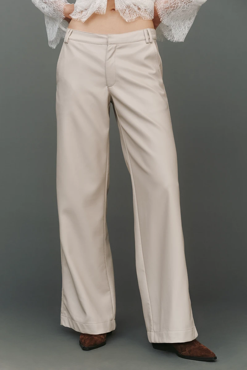 Pilcro Low-Rise Faux-Leather Pants