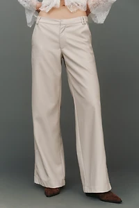 Pilcro Low-Rise Faux-Leather Pants
