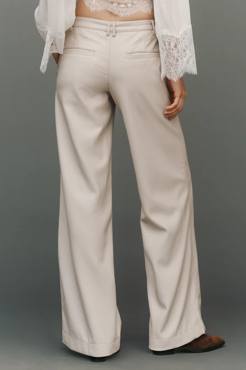 Pilcro Low-Rise Faux-Leather Pants