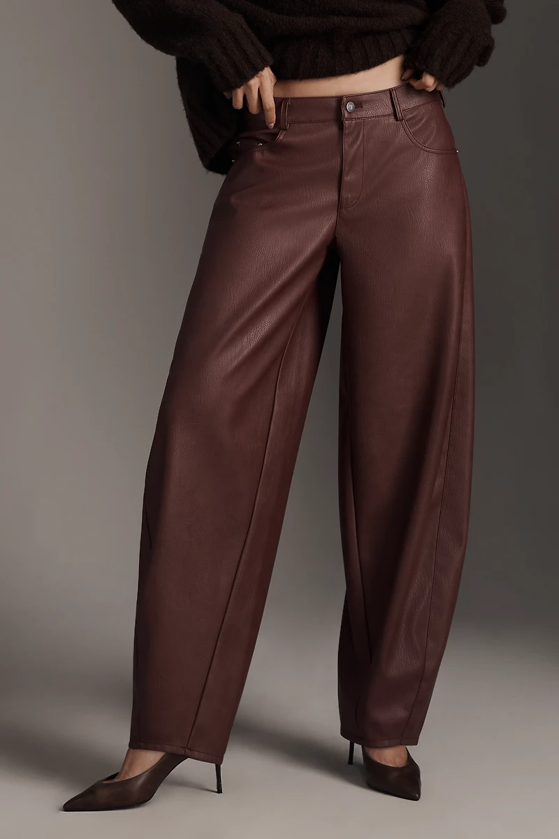 Pilcro Faux Leather Twisted Balloon Pants
