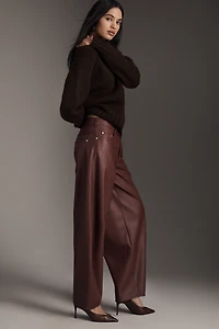 Pilcro Faux Leather Twisted Balloon Pants