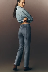 By Anthropologie Faux Suede Slim Flare Pants