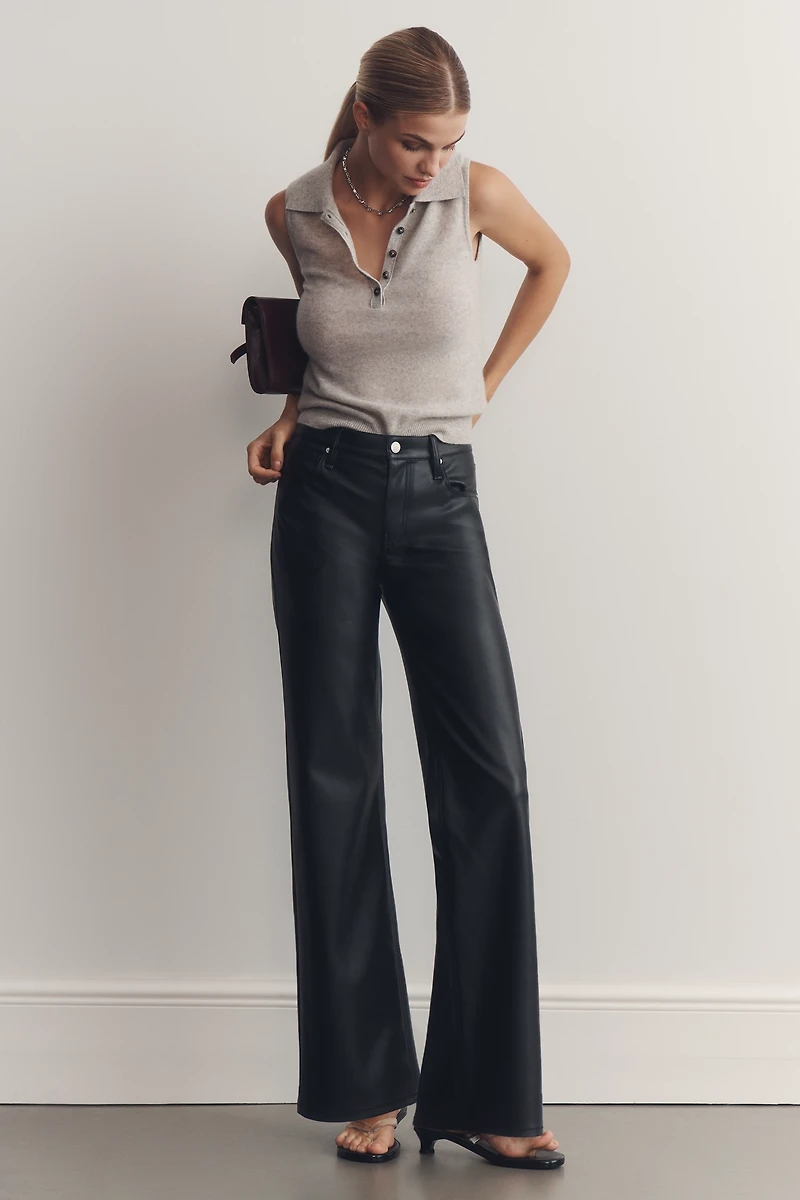 Hudson Rosie Faux-Leather High-Rise Wide-Leg Pants
