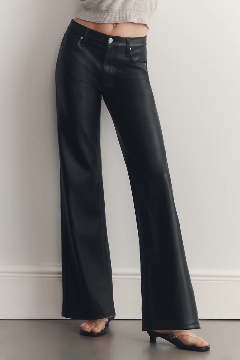 Hudson Rosie Faux-Leather High-Rise Wide-Leg Pants