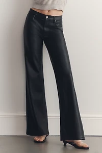 Hudson Rosie Faux-Leather High-Rise Wide-Leg Pants