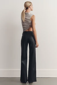Hudson Rosie Faux-Leather High-Rise Wide-Leg Pants