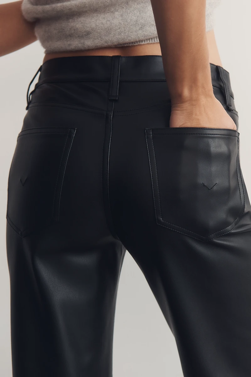 Hudson Rosie Faux-Leather High-Rise Wide-Leg Pants