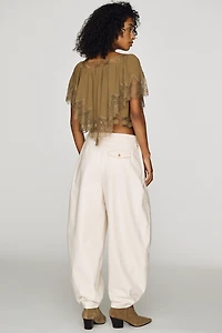 Ronny Kobo Devi High-Rise Barrel-Leg Pants