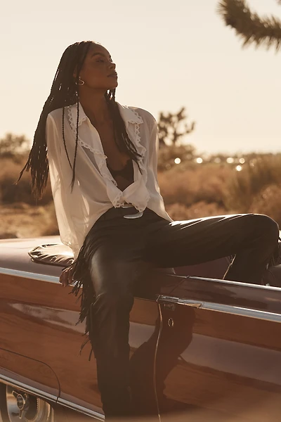 Walter Baker Colby Leather Fringe Pants