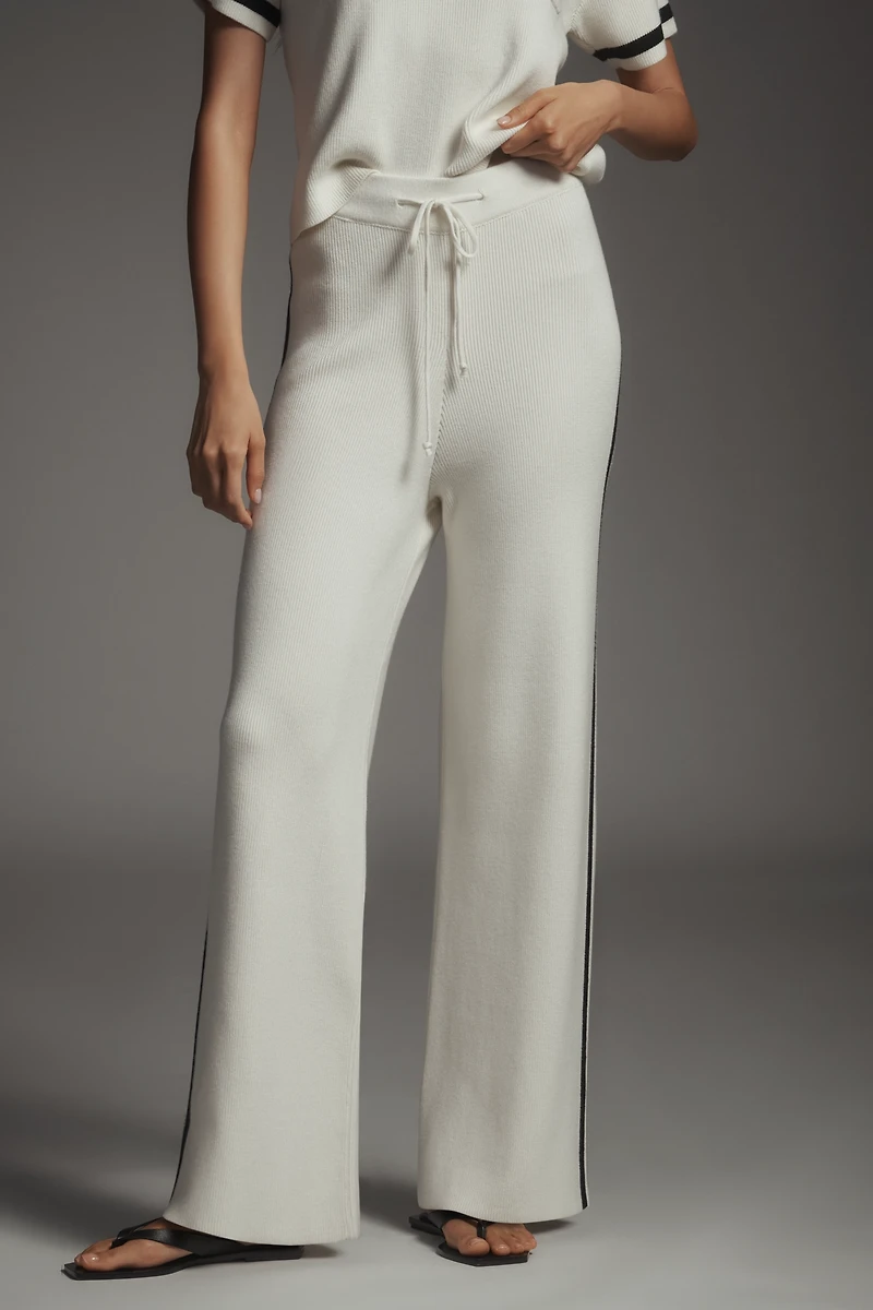 Maeve Knit Side-Stripe Track Pants