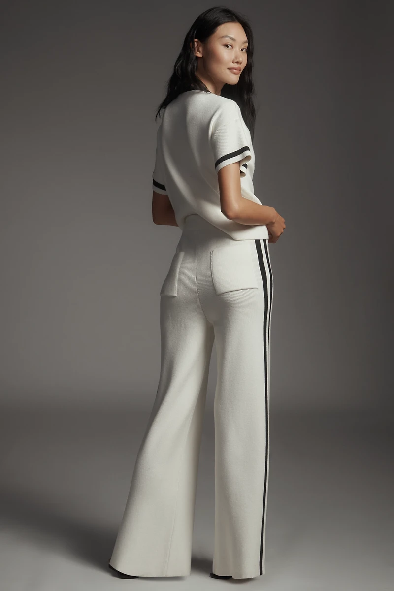 Maeve Knit Side-Stripe Track Pants