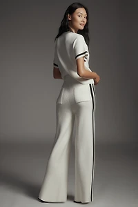 Maeve Knit Side-Stripe Track Pants