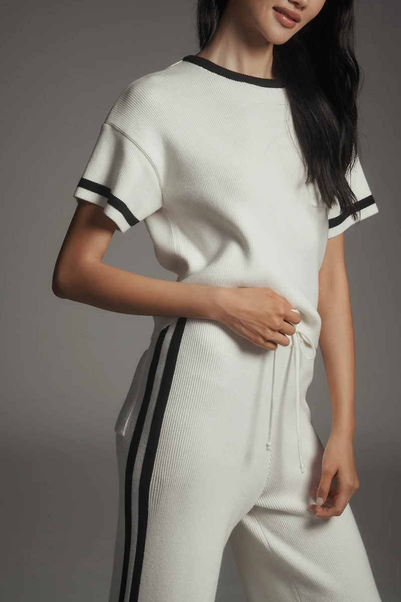 Maeve Knit Side-Stripe Track Pants