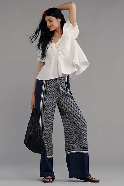rag & bone Olivia Printed Pull-On Wide-Leg Pants
