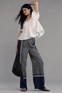 rag & bone Olivia Printed Pull-On Wide-Leg Pants