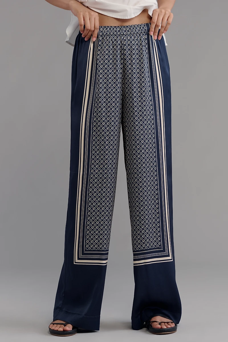 rag & bone Olivia Printed Pull-On Wide-Leg Pants