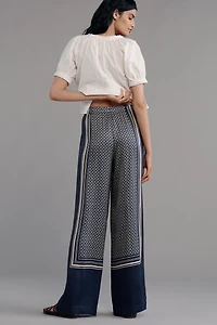 rag & bone Olivia Printed Pull-On Wide-Leg Pants