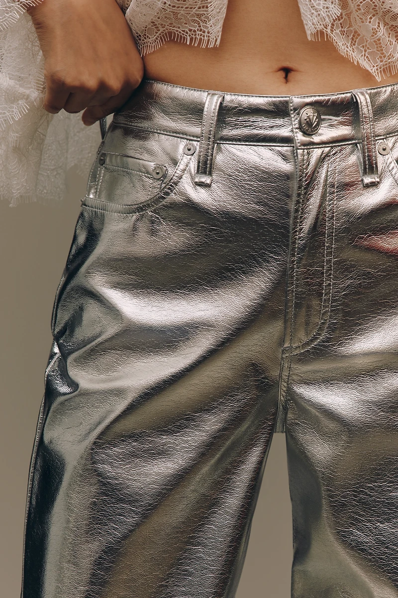 rag & bone Logan Faux-Leather High-Rise Wide-Leg Pants