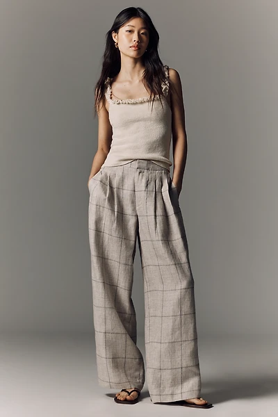 rag & bone 100% Linen Chappell Plaid Pants
