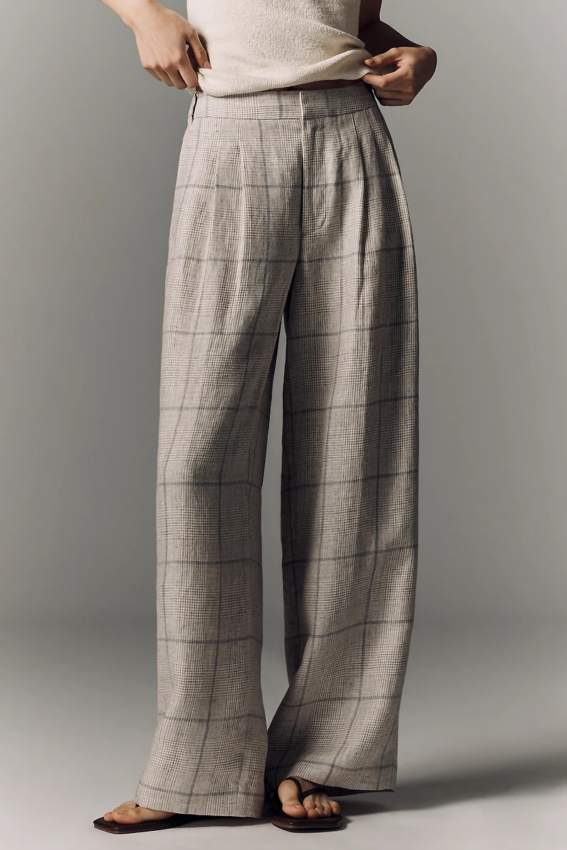 rag & bone 100% Linen Chappell Plaid Pants