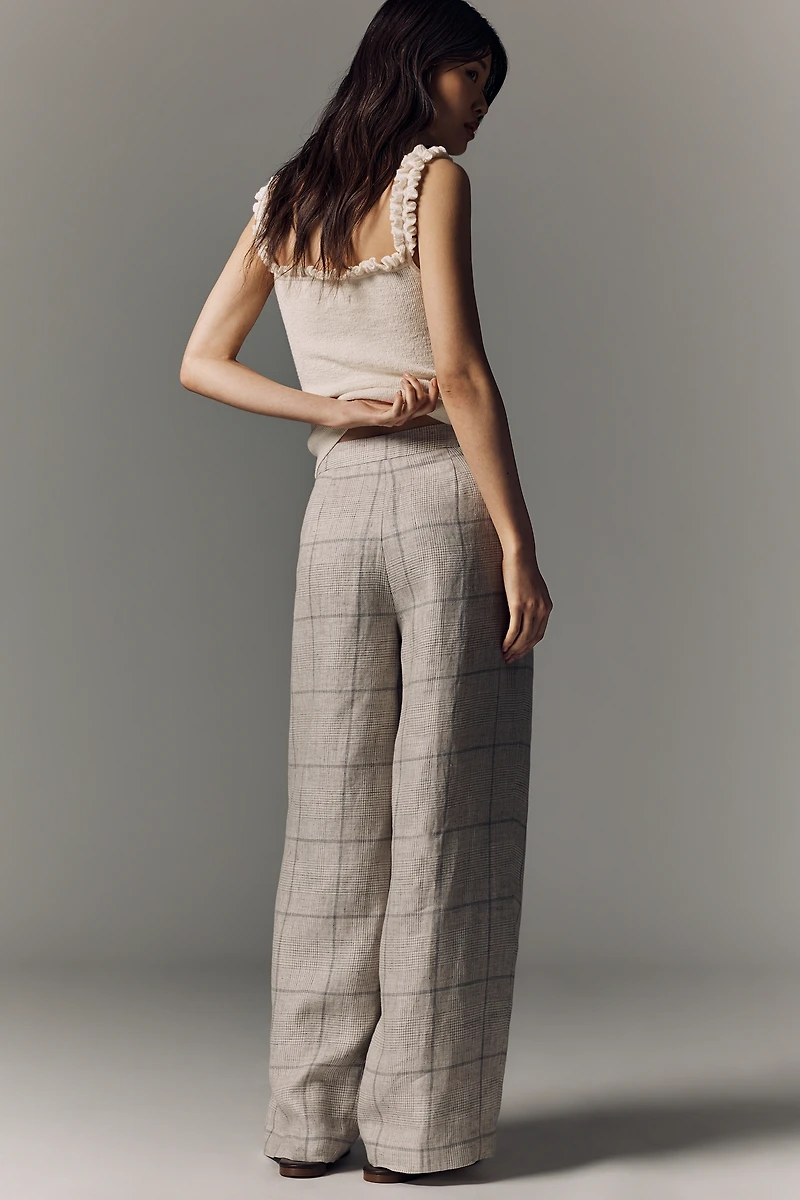 rag & bone 100% Linen Chappell Plaid Pants