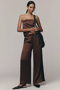 By Anthropologie Satin Lace Pants