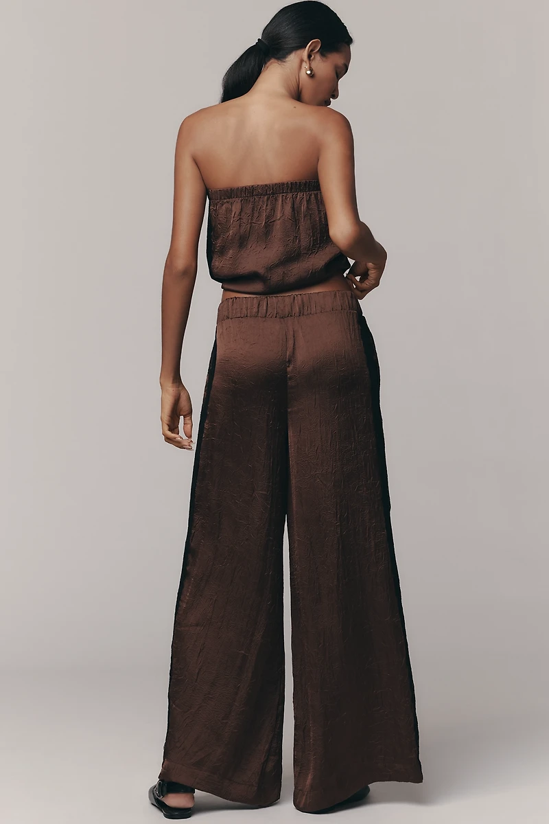 By Anthropologie Satin Lace Pants