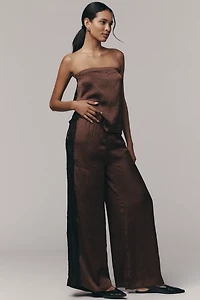 By Anthropologie Satin Lace Pants