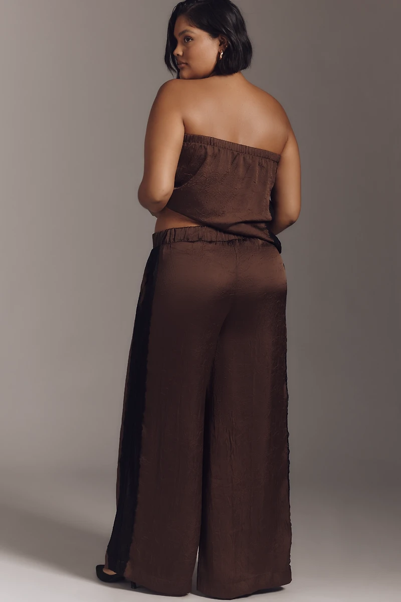 By Anthropologie Satin Lace Pants