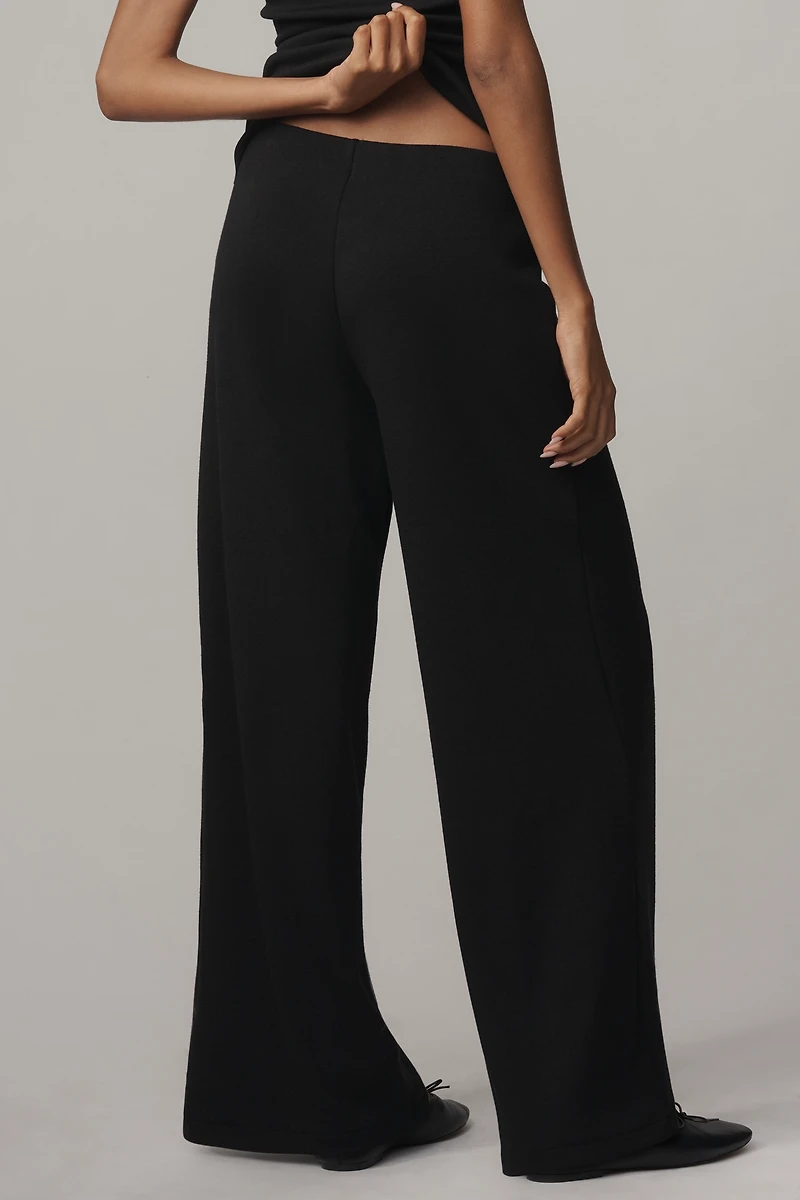 Maeve Knit Wide-Leg Pull-On Pants