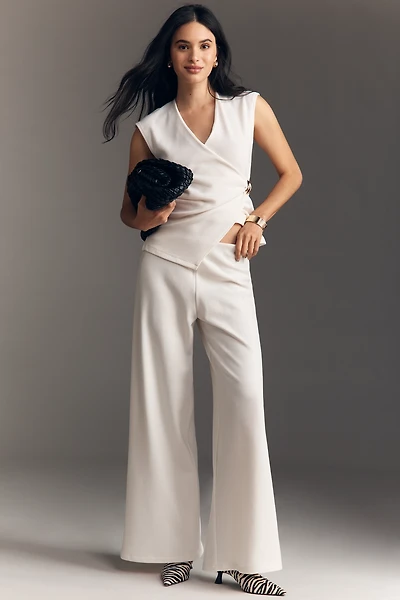 Maeve Knit Wide-Leg Pull-On Pants