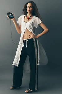 Maeve Crochet Track Stripe Pant