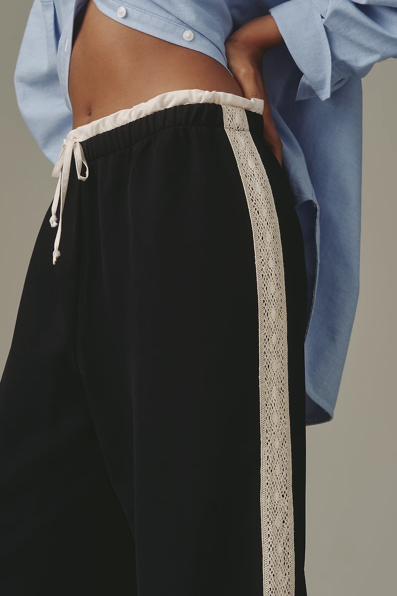 Maeve Crochet Track Stripe Pant