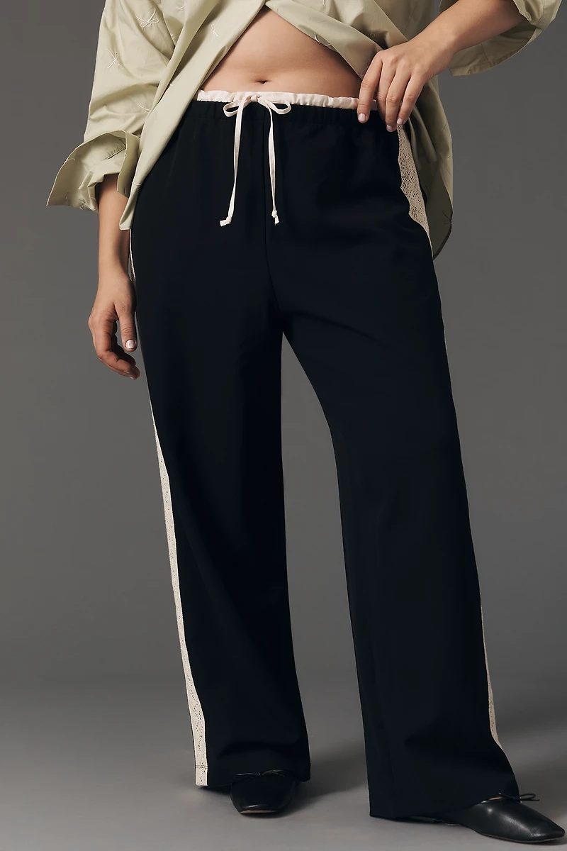 Maeve Crochet Track Stripe Pant